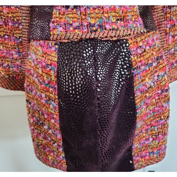 Kristina Popovitch Multicolor Tweed Women's Blazer With Matching Skirt - Picture 6 of 9